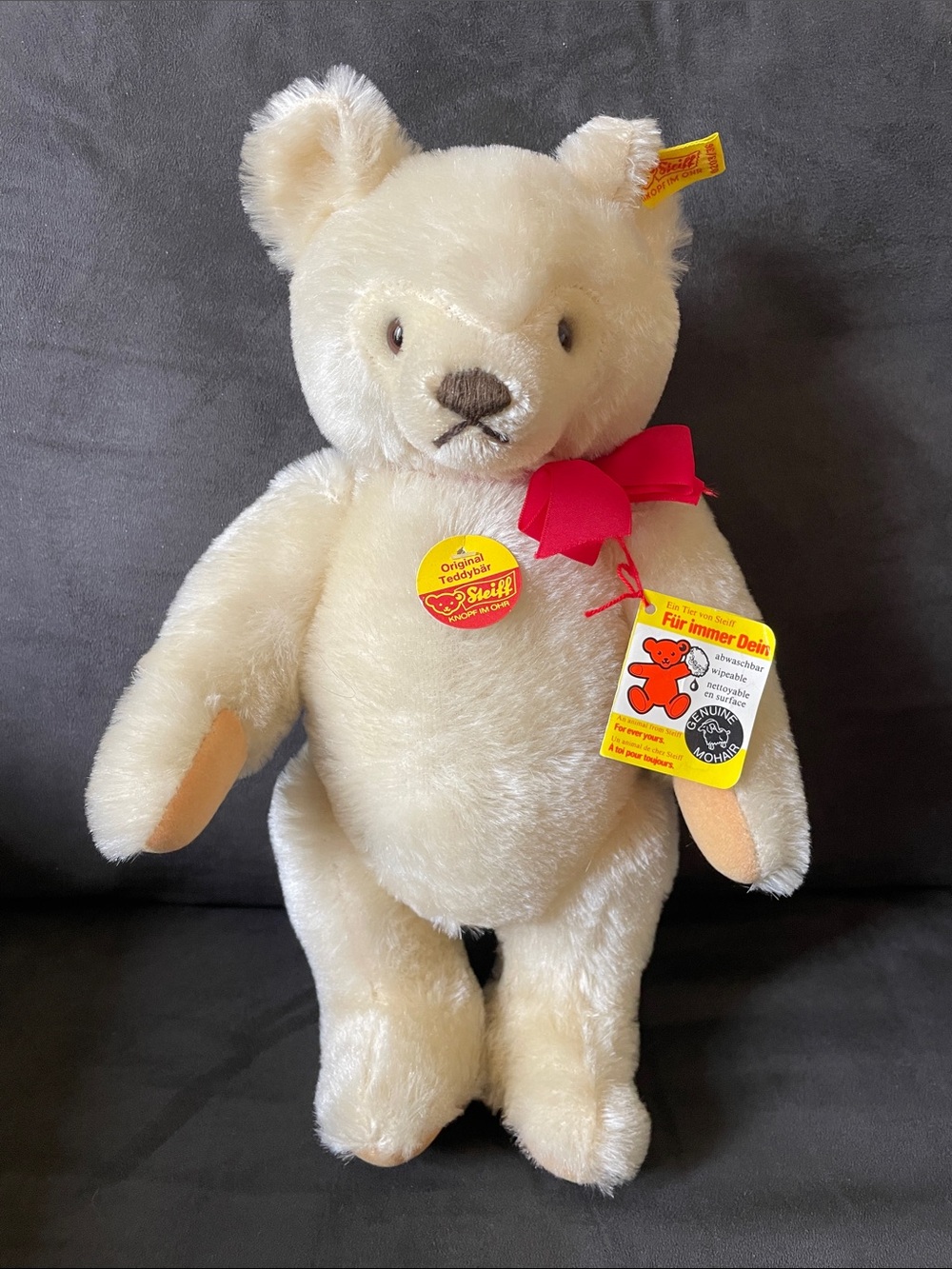 STEIFF 0203/36 Classic Jointed Bear 36cm West Germany Mohair w/Button & Tags|NWT